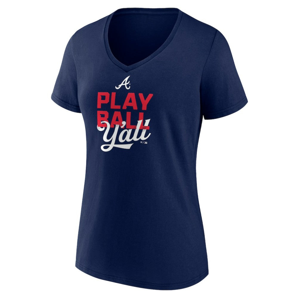 Atlanta Braves Women's Play Ball V-Neck T-Shirt Sale