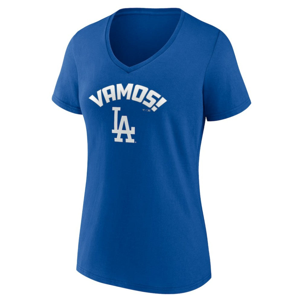 Los Angeles Dodgers Women's Vamos V-Neck T-Shirt for sale