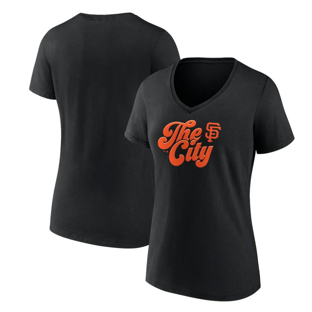San Francisco Giants Women's Scripty City V-Neck T-Shirt Online