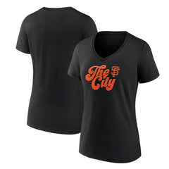 San Francisco Giants Women's Scripty City V-Neck T-Shirt Online