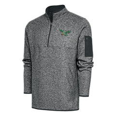 Philadelphia Eagles Antigua Throwback Fortune Quarter-Zip Pullover Jacket Heather Charcoal - NFL