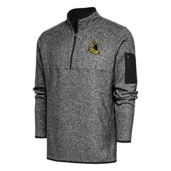 Pittsburgh Steelers Antigua Throwback Fortune Quarter-Zip Pullover Jacket Heather Black - NFL