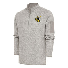 Pittsburgh Steelers Antigua Throwback Fortune Quarter-Zip Pullover Jacket Oatmeal - NFL