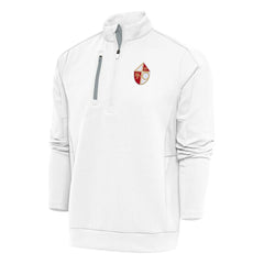 San Francisco 49ers Antigua Team Logo Throwback Generation Quarter-Zip Pullover Top White - NFL
