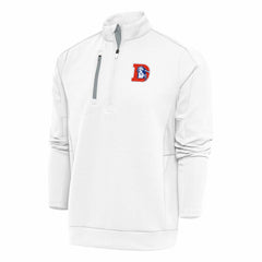 Denver Broncos Antigua Team Logo Throwback Generation Quarter-Zip Pullover Top White - NFL