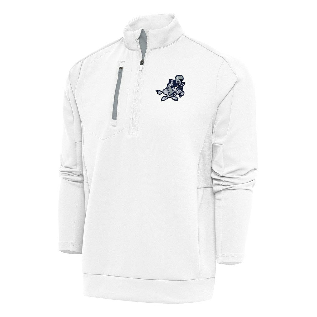 Dallas Cowboys Antigua Team Logo Throwback Generation Quarter-Zip Pullover Top White - NFL