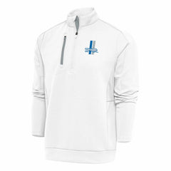 Detroit Lions Antigua Team Logo Throwback Generation Quarter-Zip Pullover Top White - NFL