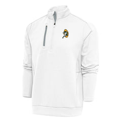 Green Bay Packers Antigua Team Logo Throwback Generation Quarter-Zip Pullover Top White - NFL