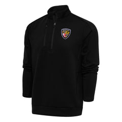 Baltimore Ravens Antigua Team Logo Throwback Generation Quarter-Zip Pullover Top Black - NFL