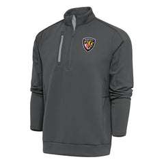 Baltimore Ravens Antigua Team Logo Throwback Generation Quarter-Zip Pullover Top Charcoal - NFL