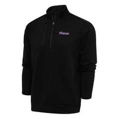 Minnesota Vikings Antigua Team Logo Throwback Generation Quarter-Zip Pullover Top Black - NFL