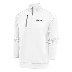 Minnesota Vikings Antigua Team Logo Throwback Generation Quarter-Zip Pullover Top White - NFL