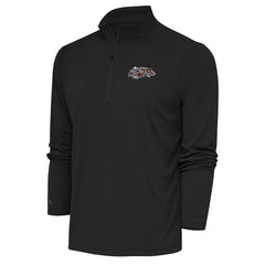 Cincinnati Bengals Antigua Team Logo Throwback Tribute Quarter-Zip Pullover Top Charcoal - NFL