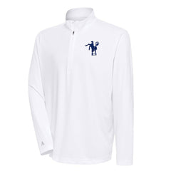 Indianapolis Colts Antigua Team Logo Throwback Tribute Quarter-Zip Pullover Top White - NFL