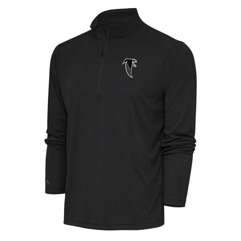 Atlanta Falcons Antigua Team Logo Throwback Tribute Quarter-Zip Pullover Top Charcoal - NFL
