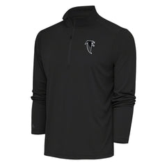 Atlanta Falcons Antigua Team Logo Throwback Tribute Quarter-Zip Pullover Top Charcoal - NFL