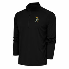 Green Bay Packers Antigua Team Logo Throwback Tribute Quarter-Zip Pullover Top Black - NFL