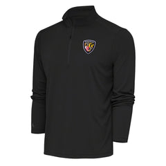 Baltimore Ravens Antigua Team Logo Throwback Tribute Quarter-Zip Pullover Top Charcoal - NFL