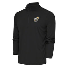 New Orleans Saints Antigua Team Logo Throwback Tribute Quarter-Zip Pullover Top Charcoal - NFL