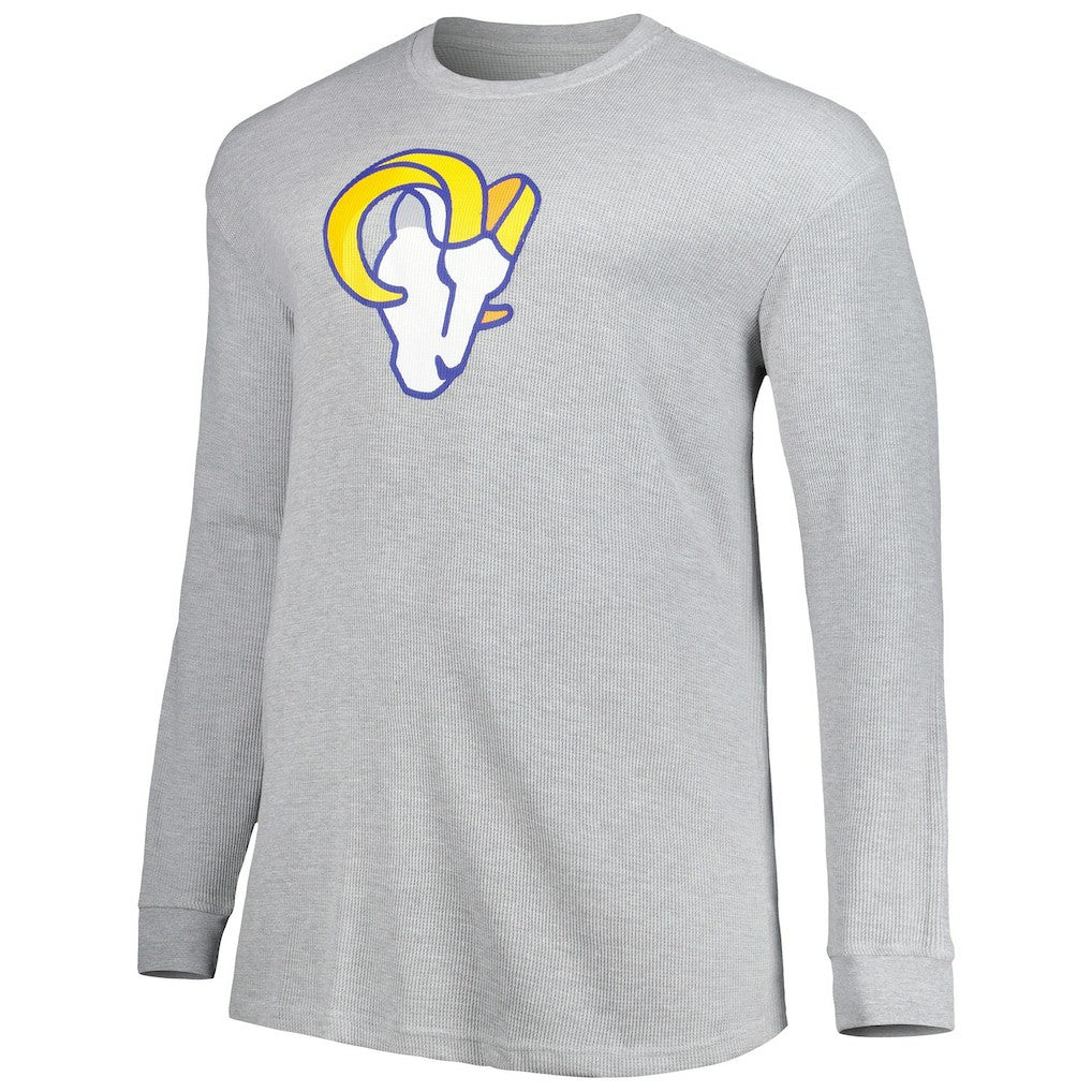 Los Angeles Rams Big & Tall Waffle-Knit Thermal Long Sleeve T-Shirt Heather Gray - NFL