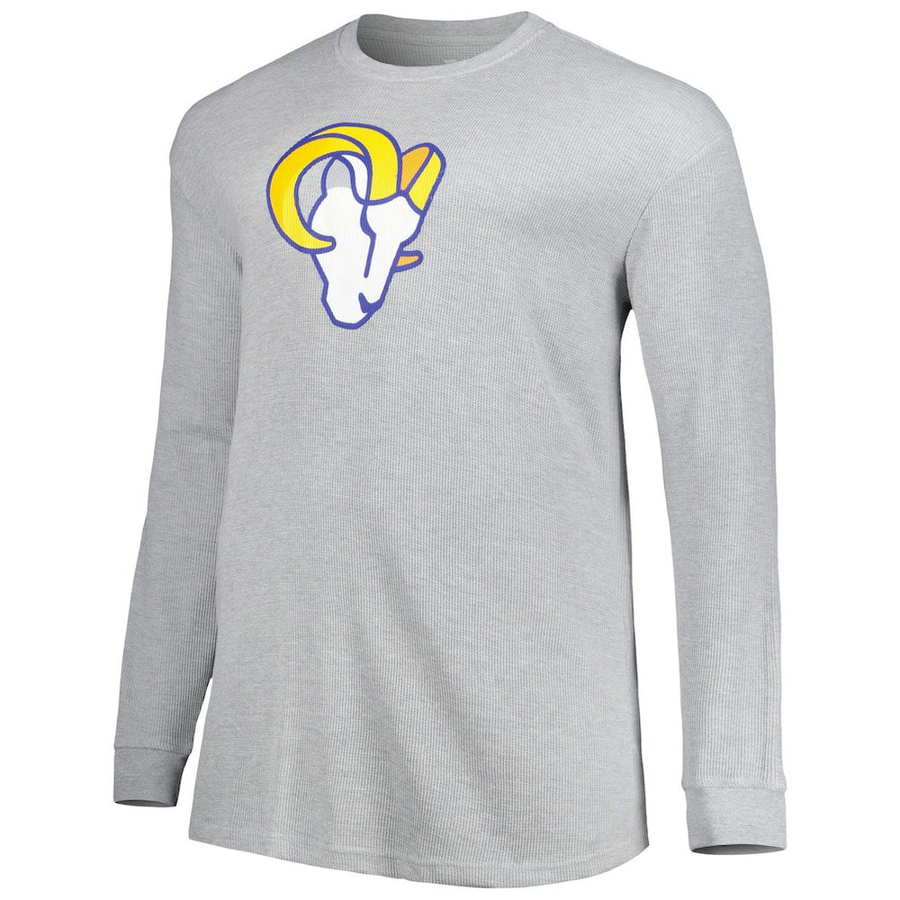 Los Angeles Rams Big & Tall Waffle-Knit Thermal Long Sleeve T-Shirt Heather Gray - NFL