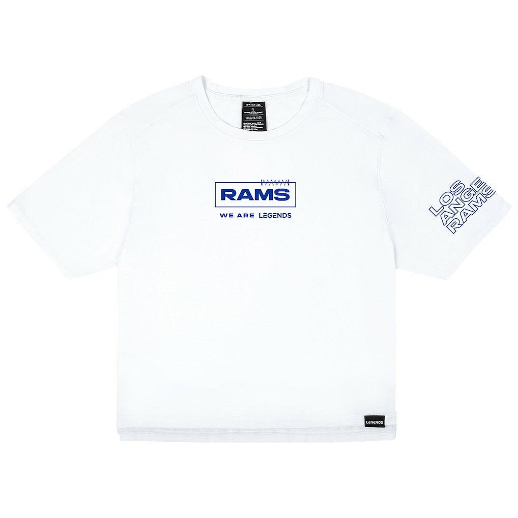 Los Angeles Rams LEGENDS Women's Aviation Crop T-Shirt White - NFL