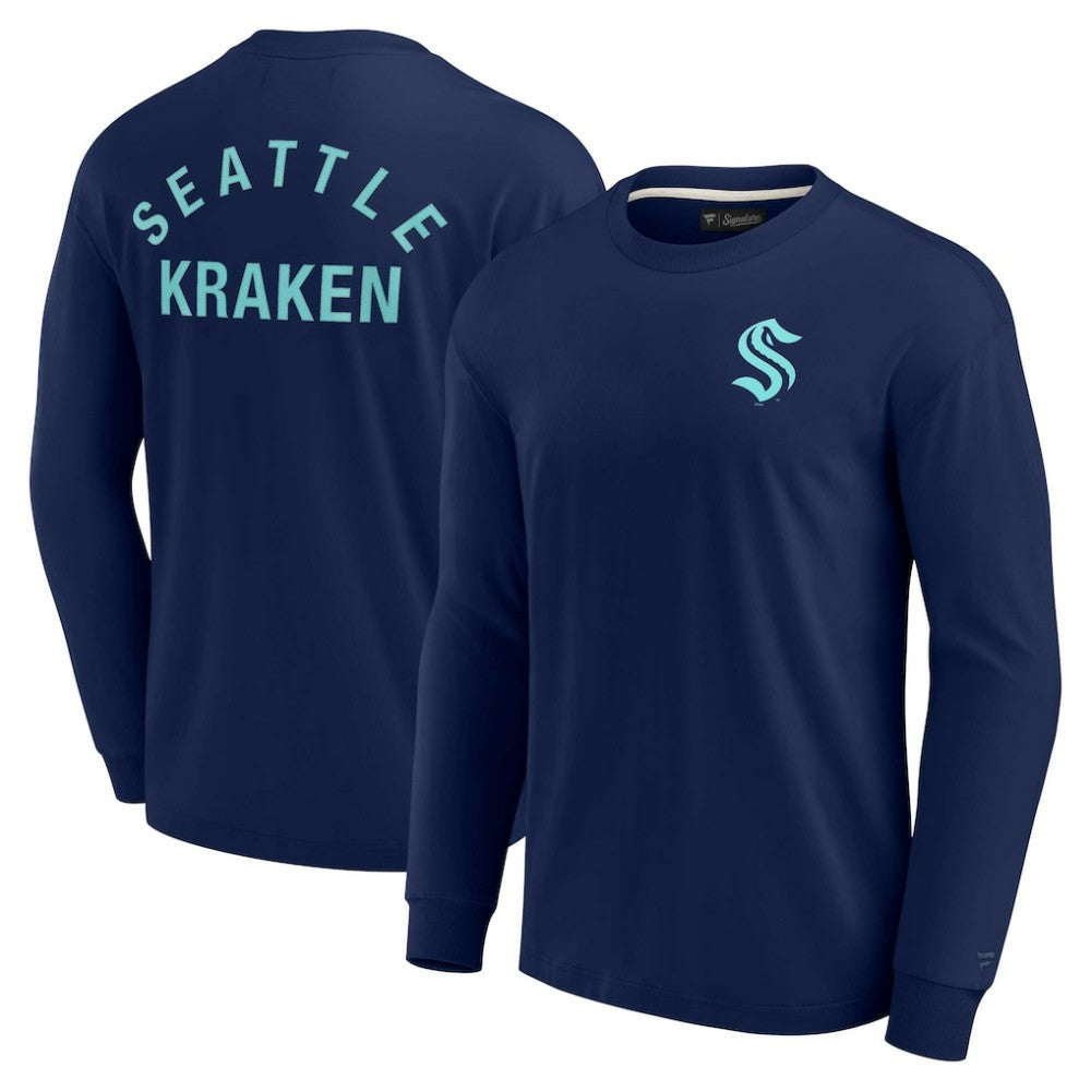 Seattle Kraken Fanatics Unisex Elements Super Soft Long Sleeve T-Shirt Navy