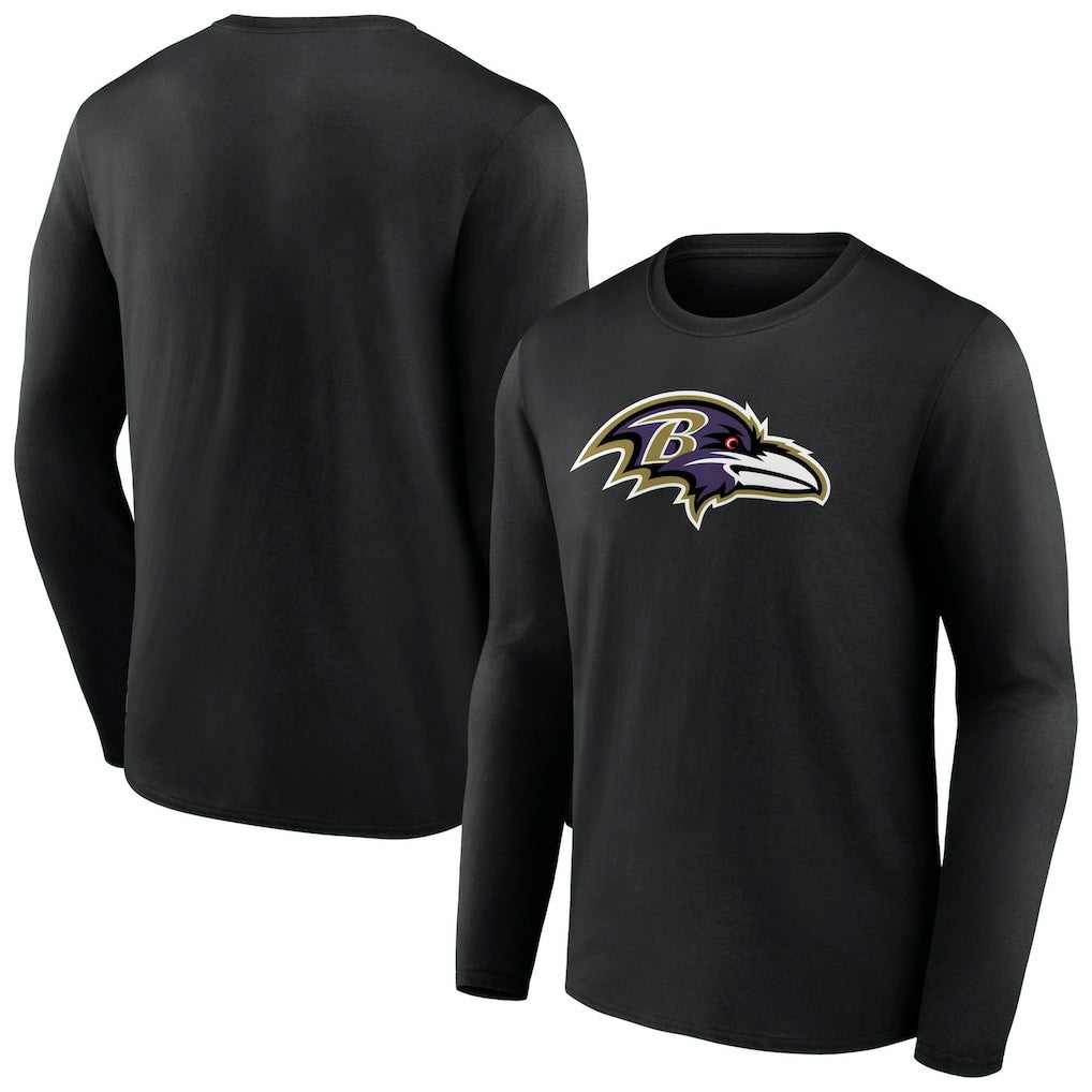 Baltimore Ravens Primary Team Logo Long Sleeve T-Shirt Black - NFL