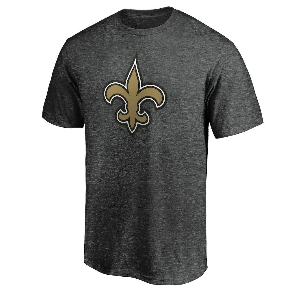 New Orleans Saints Primary Logo T-Shirt Heather Charcoal - Fanatics