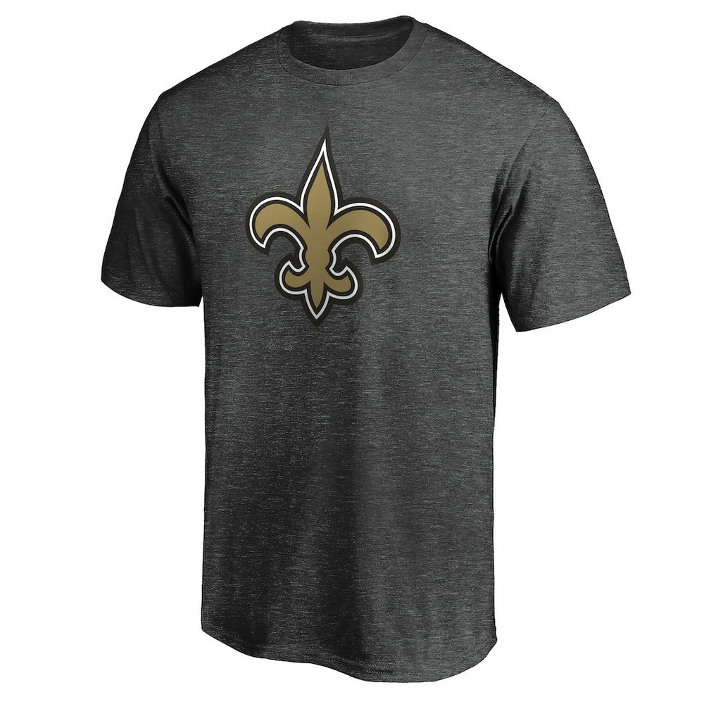 New Orleans Saints Primary Logo T-Shirt Heather Charcoal - Fanatics
