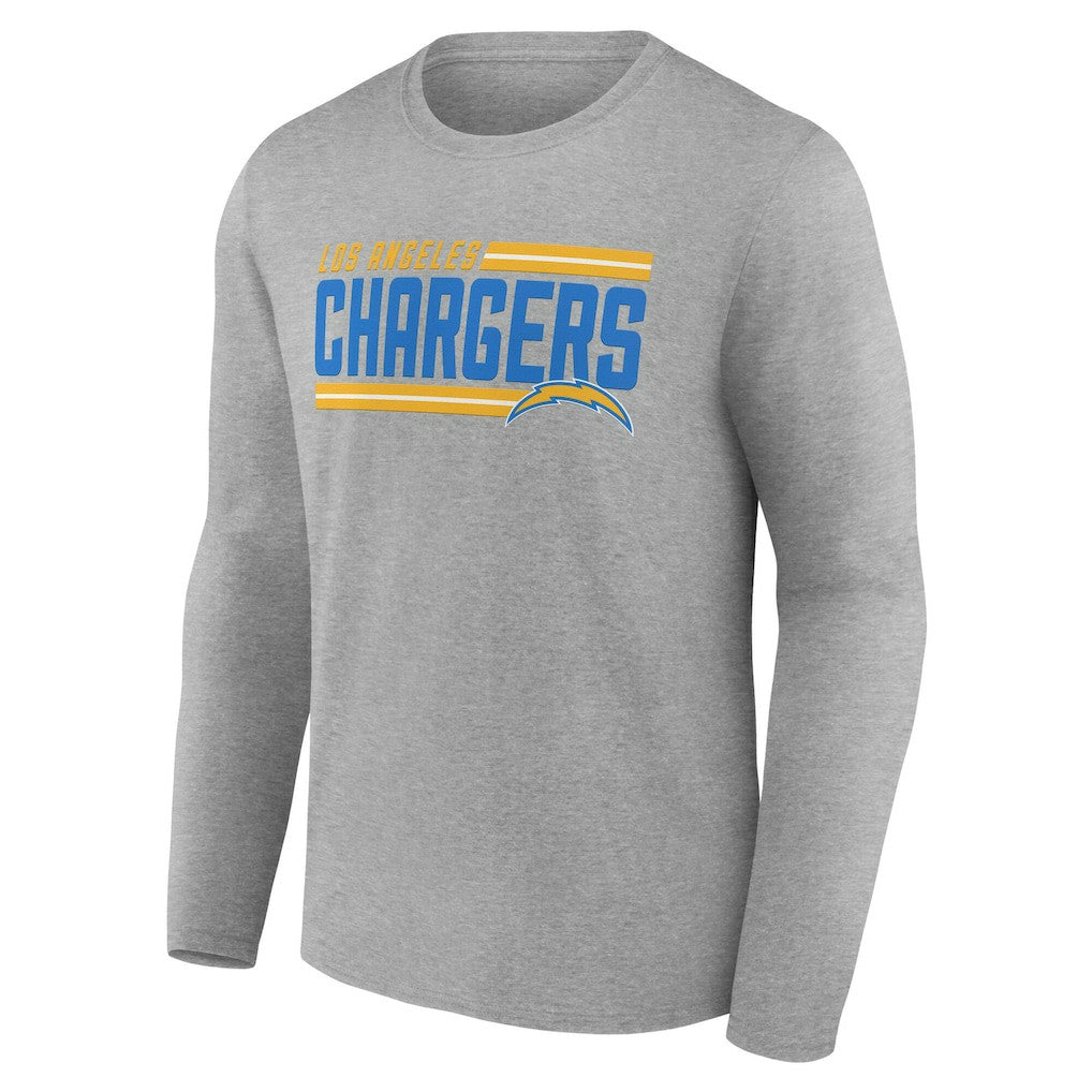 Los Angeles Chargers On Side Stripe Team Long Sleeve T-Shirt Heather Gray - NFL