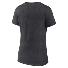 Minnesota Vikings Women's Logo Team Lockup V-Neck T-Shirt Charcoal - NFL