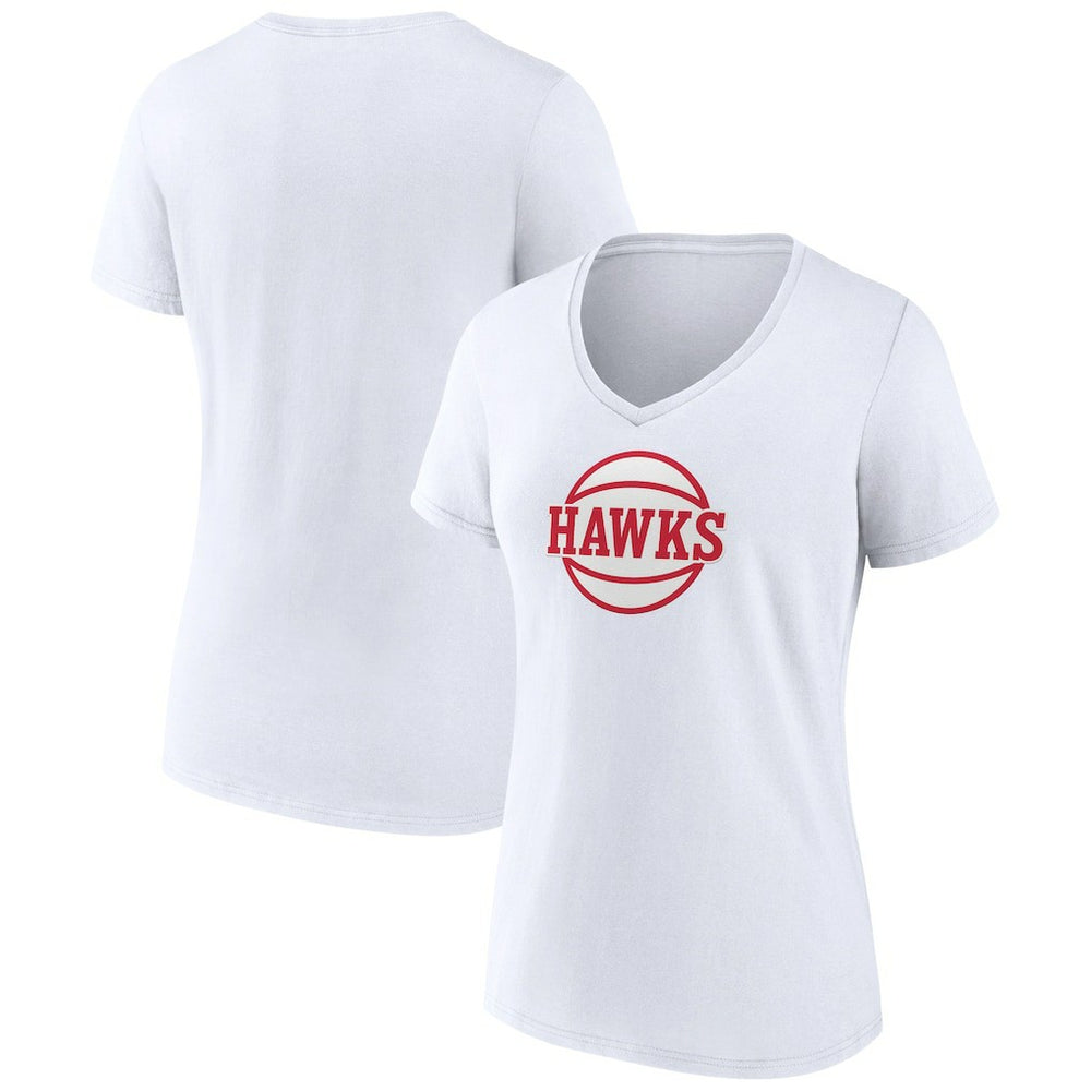 NBA - Atlanta Hawks Women's Alternate Logo V-Neck T-Shirt - White