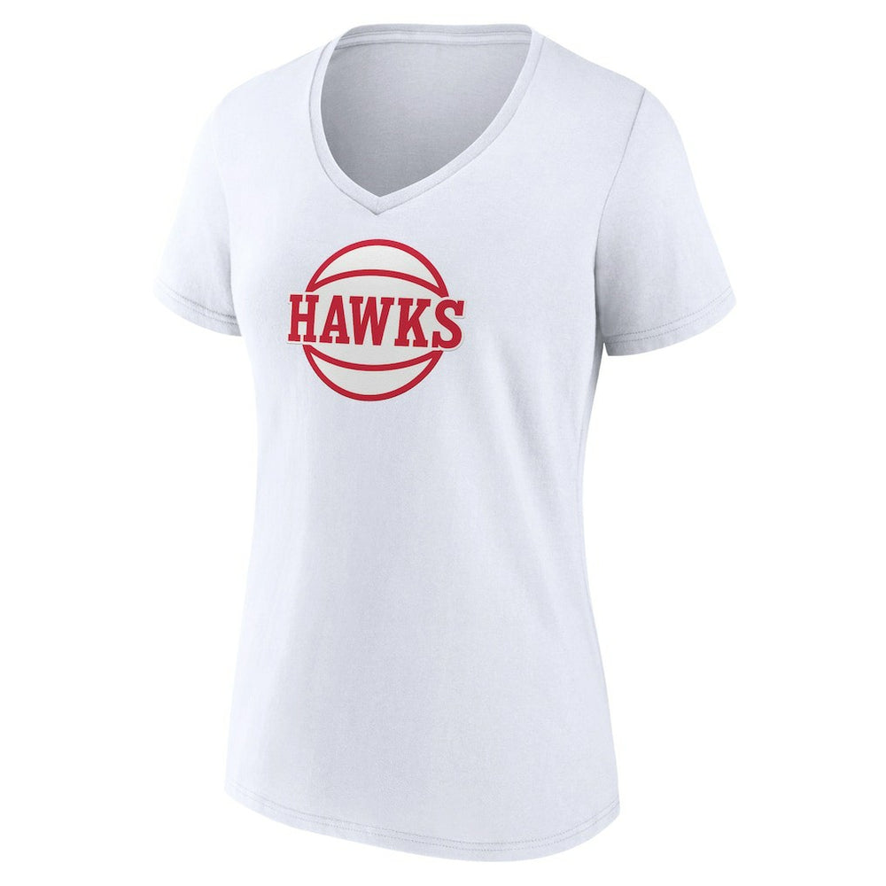 NBA - Atlanta Hawks Women's Alternate Logo V-Neck T-Shirt - White