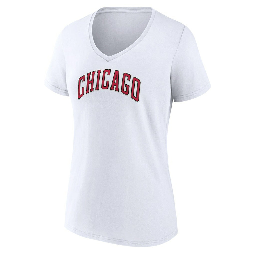 NBA - Chicago Bulls Women's Alternate Logo V-Neck T-Shirt - White