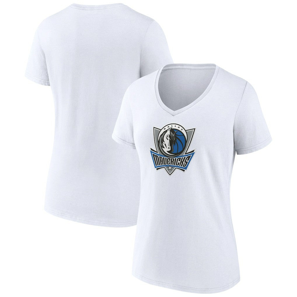 NBA - Dallas Mavericks Women's Alternate Logo V-Neck T-Shirt - White