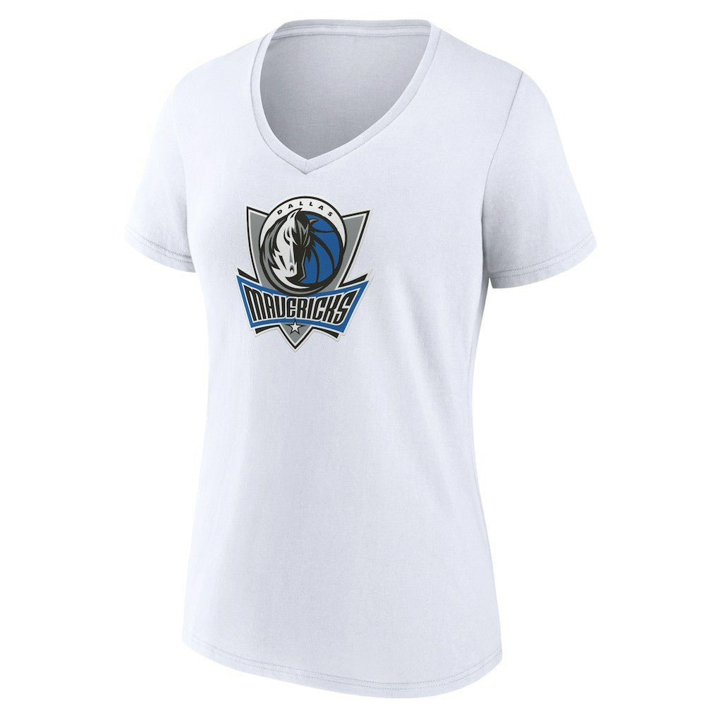 NBA - Dallas Mavericks Women's Alternate Logo V-Neck T-Shirt - White