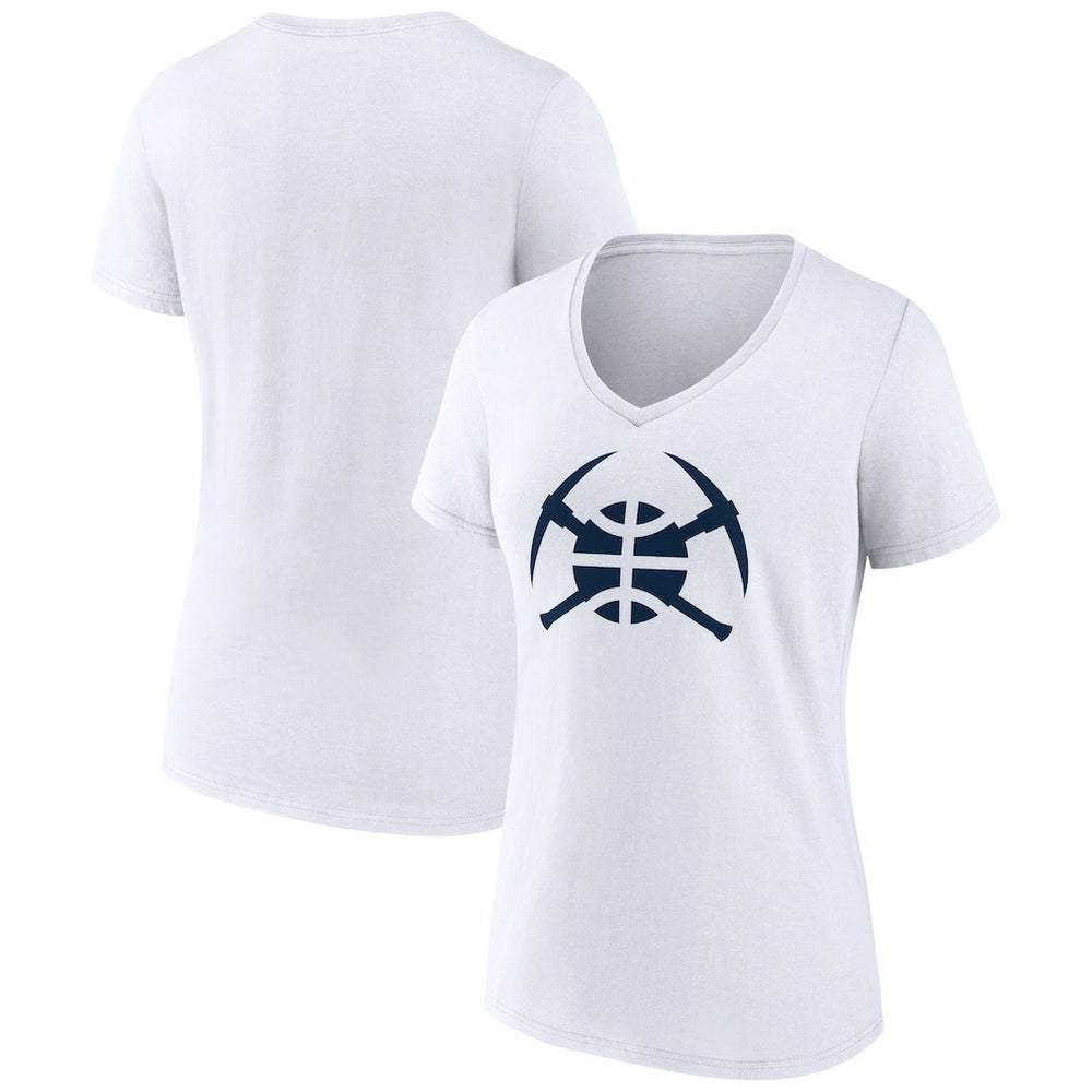 NBA - Denver Nuggets Women's Alternate Logo V-Neck T-Shirt - White