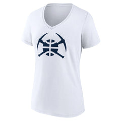NBA - Denver Nuggets Women's Alternate Logo V-Neck T-Shirt - White