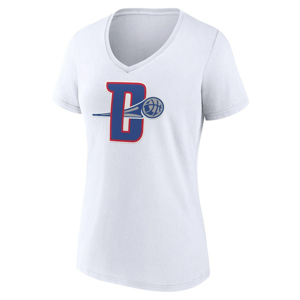 NBA - Detroit Pistons Women's Alternate Logo V-Neck T-Shirt - White