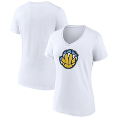 NBA - Memphis Grizzlies Women's Alternate Logo V-Neck T-Shirt - White