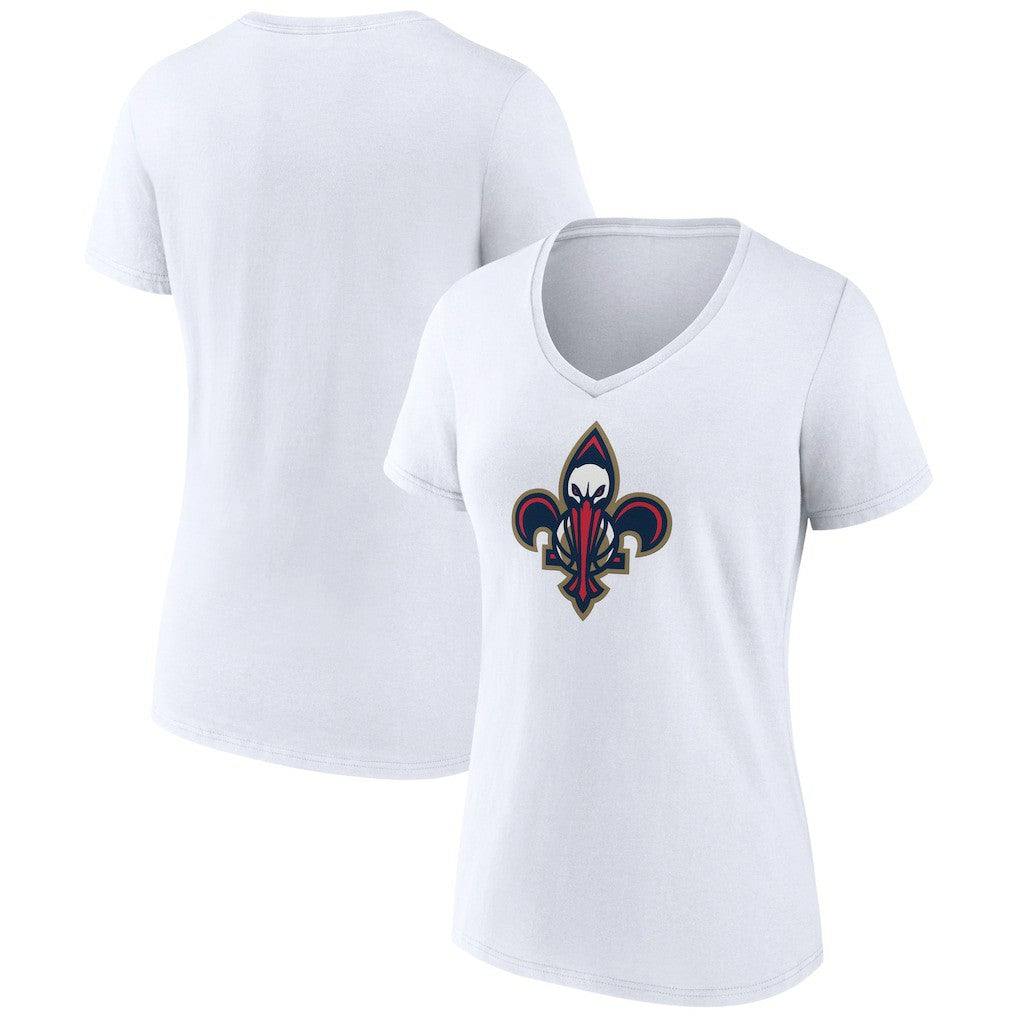 NBA - New Orleans Pelicans Women's Alternate Logo V-Neck T-Shirt - White