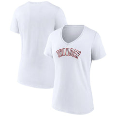 NBA - Oklahoma City Thunder Women's Alternate Logo V-Neck T-Shirt - White
