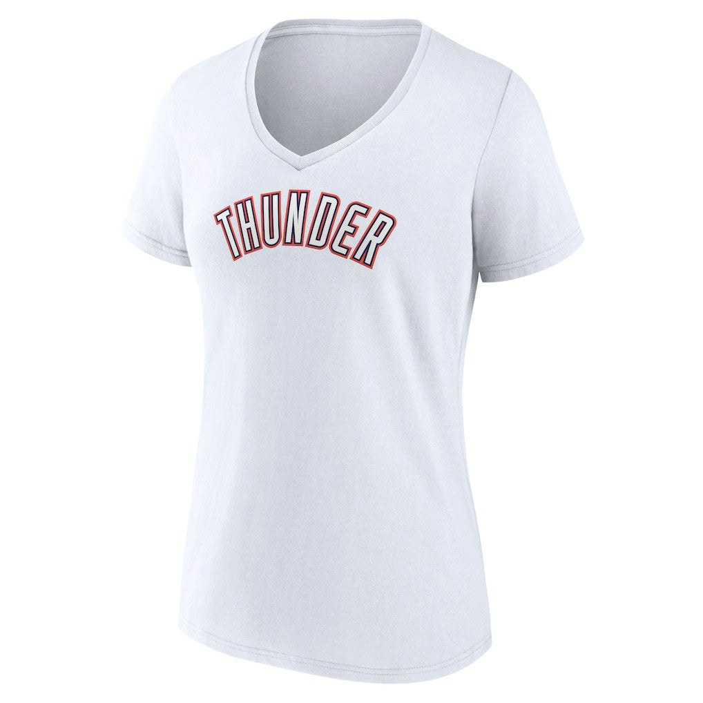 NBA - Oklahoma City Thunder Women's Alternate Logo V-Neck T-Shirt - White