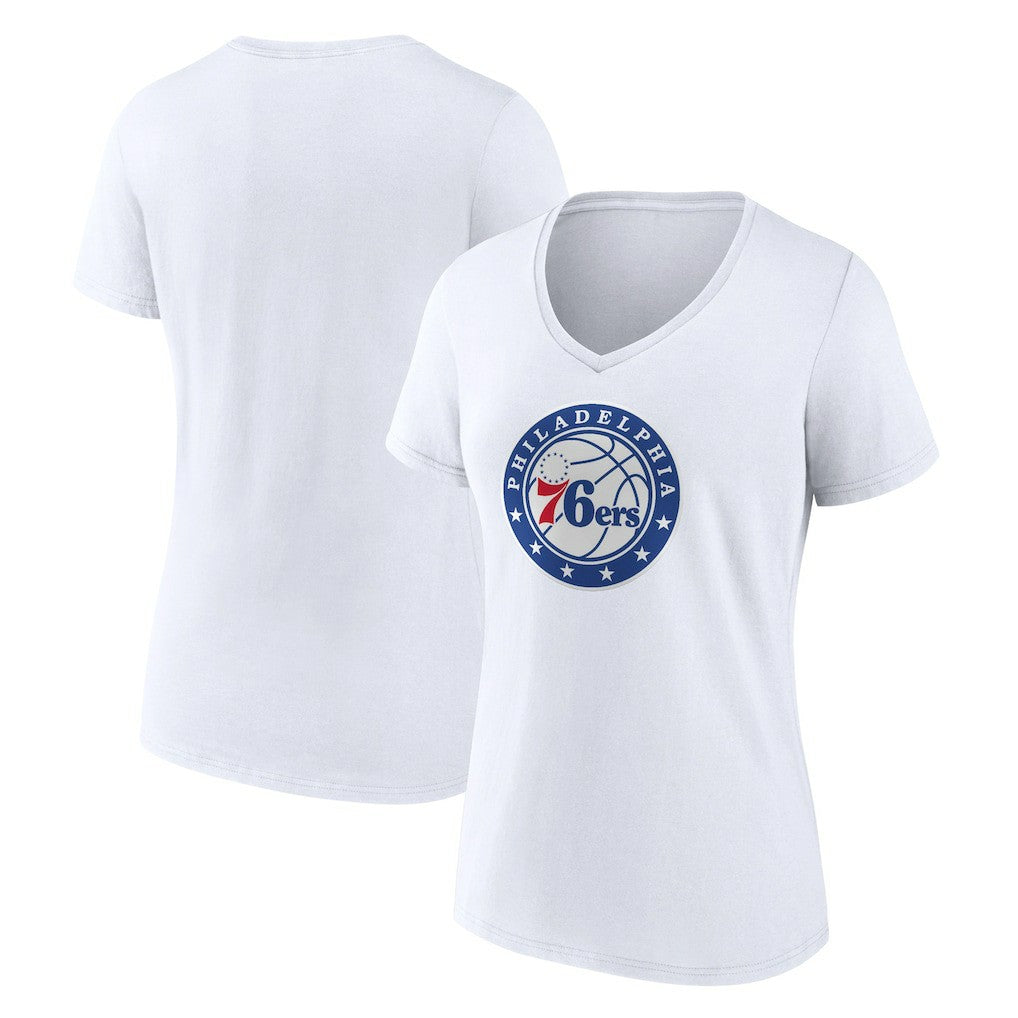 NBA - Philadelphia 76ers Women's Alternate Logo V-Neck T-Shirt - White