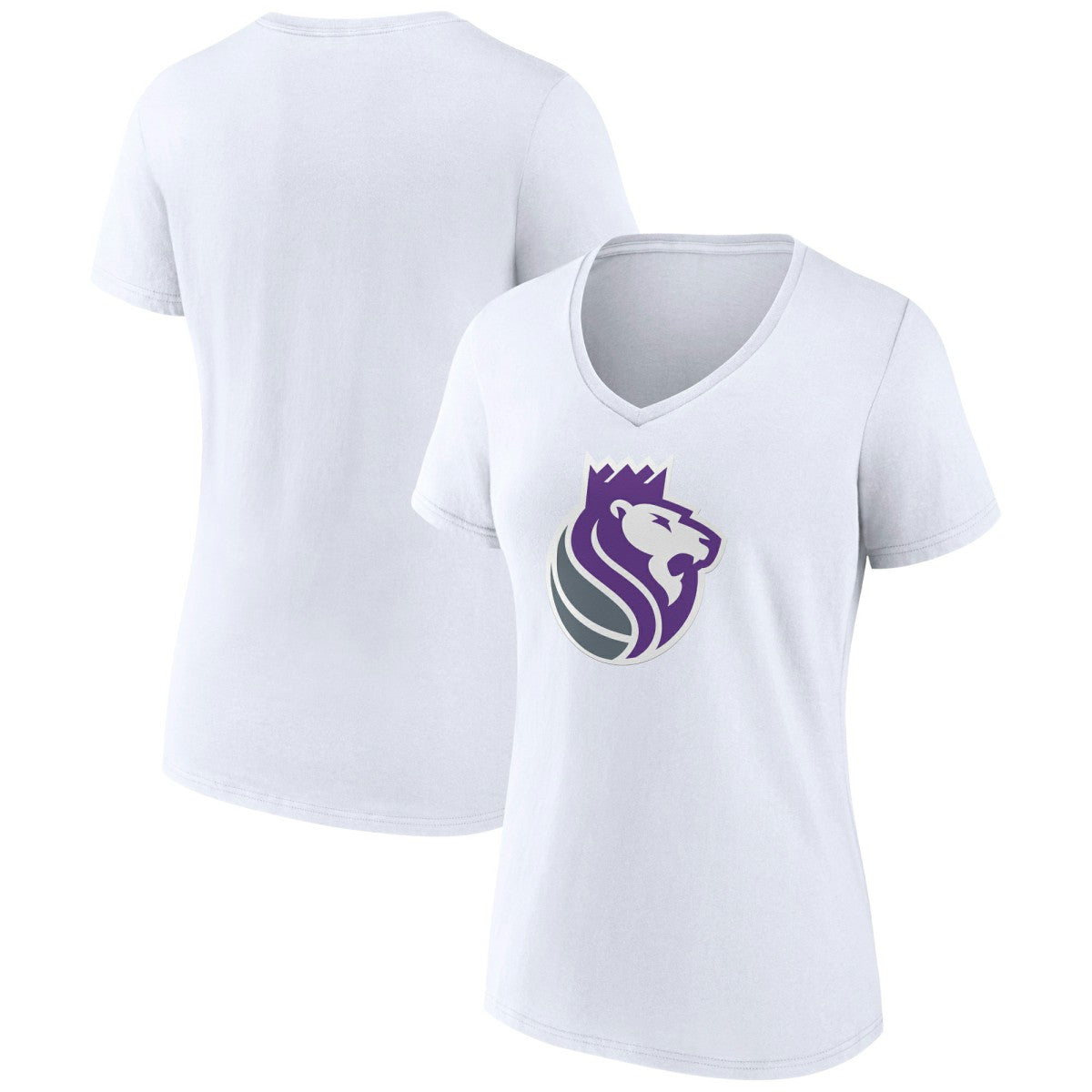NBA - Sacramento Kings Women's Alternate Logo V-Neck T-Shirt - White