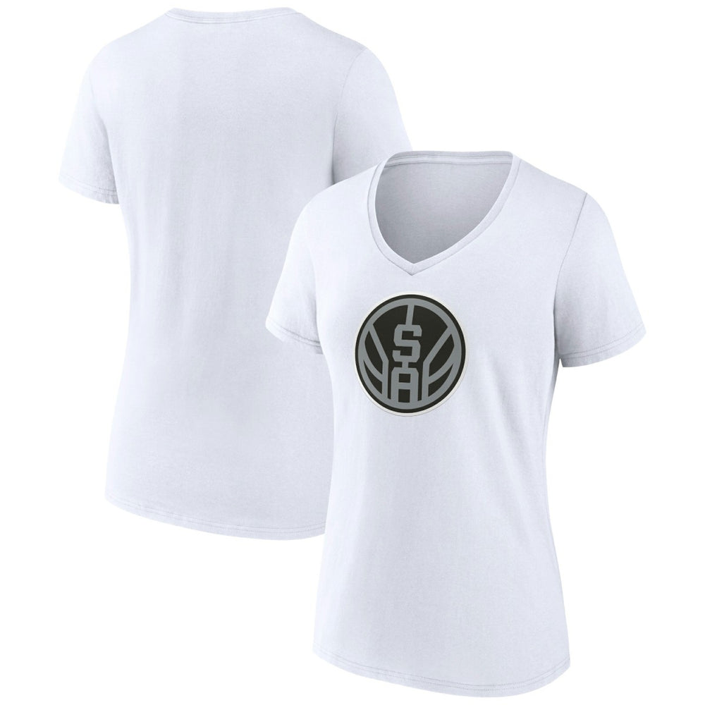 NBA - San Antonio Spurs Women's Alternate Logo V-Neck T-Shirt - White