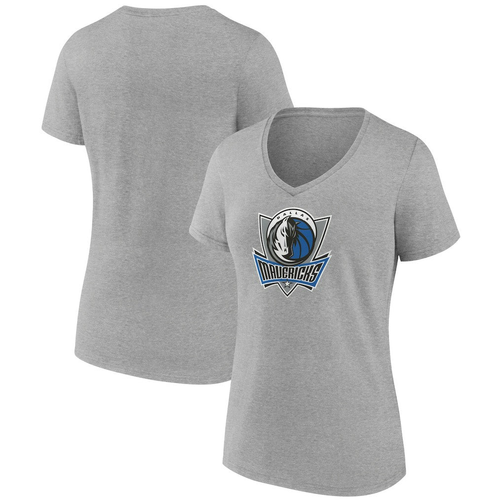 NBA - Dallas Mavericks Women's Alternate Logo V-Neck T-Shirt - Heather Gray