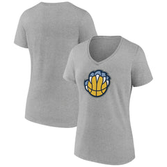 NBA - Memphis Grizzlies Women's Alternate Logo V-Neck T-Shirt - Heather Gray