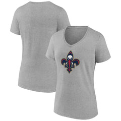 NBA - New Orleans Pelicans Women's Alternate Logo V-Neck T-Shirt - Heather Gray